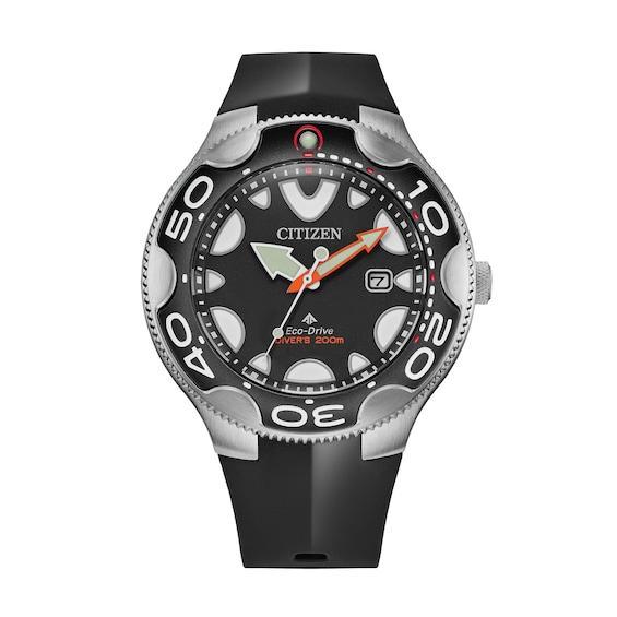 Citizen Mens Eco-Drive Promaster Dive Orca Stainless Steel Blue Rubber Strap Dive Watch Product Image