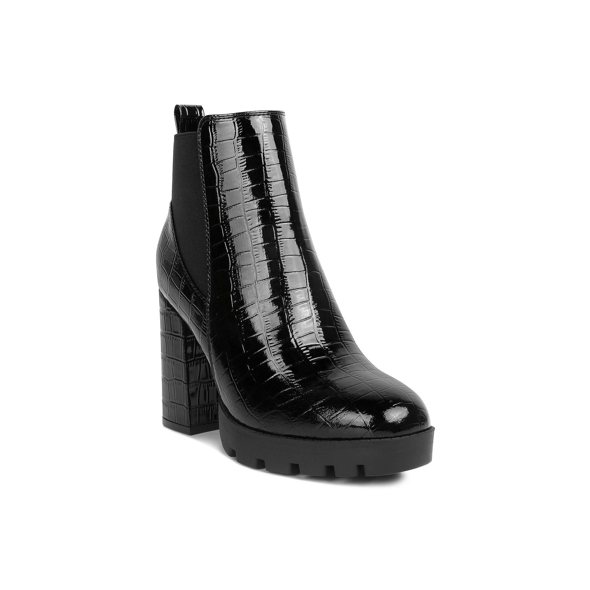 London Rag Foxy Women's Heeled Chelsea Boots, Size: 6, Black Product Image