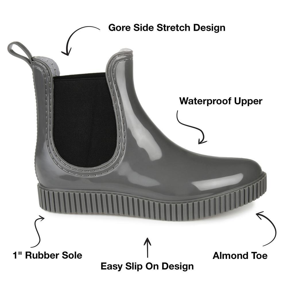 Journee Collection Drip Womens Waterproof Rain Boots Brown Product Image