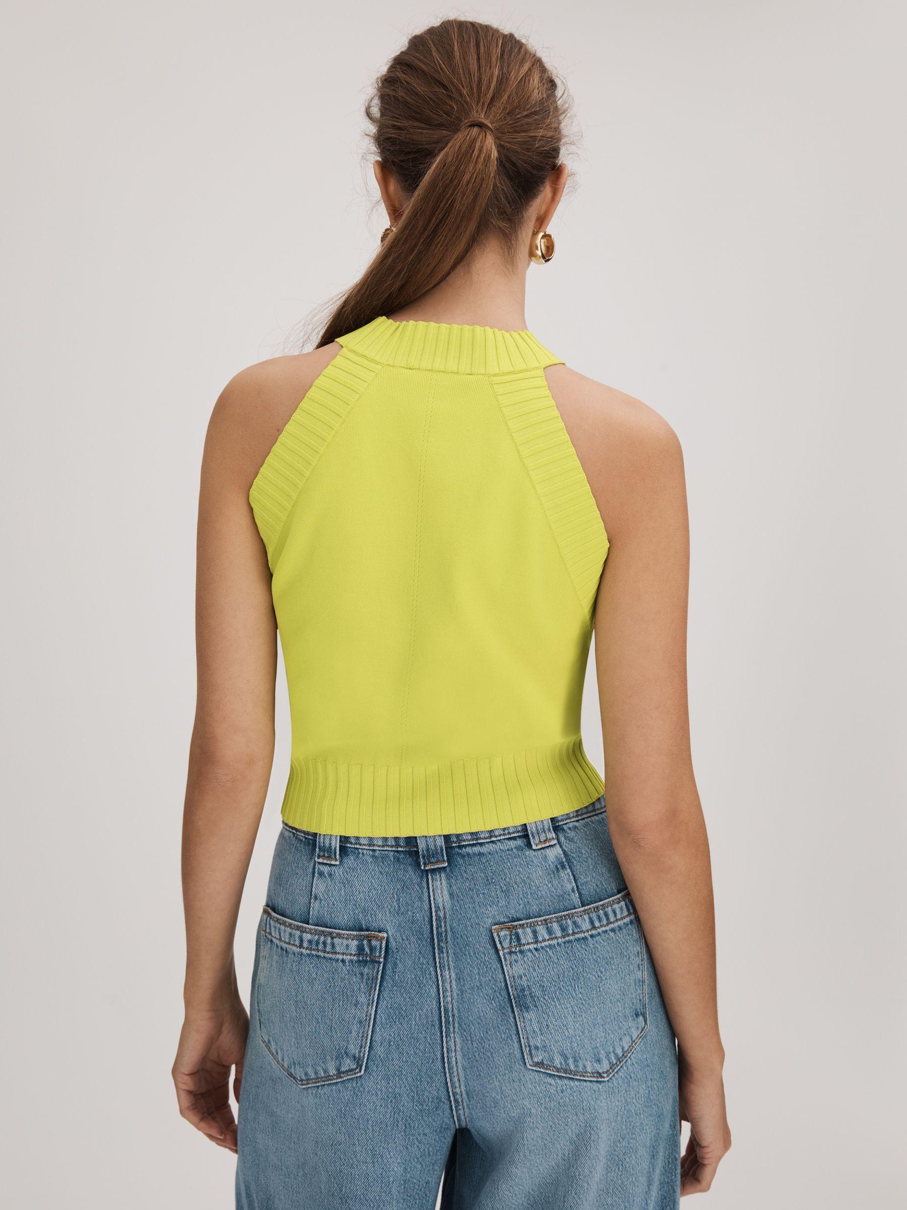 Florere Knitted Halter Neck Vest in Lime Product Image
