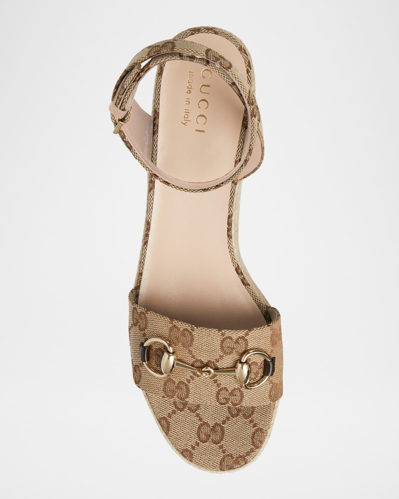 Lady Horsebit GG Platform Espadrille Sandals  Product Image