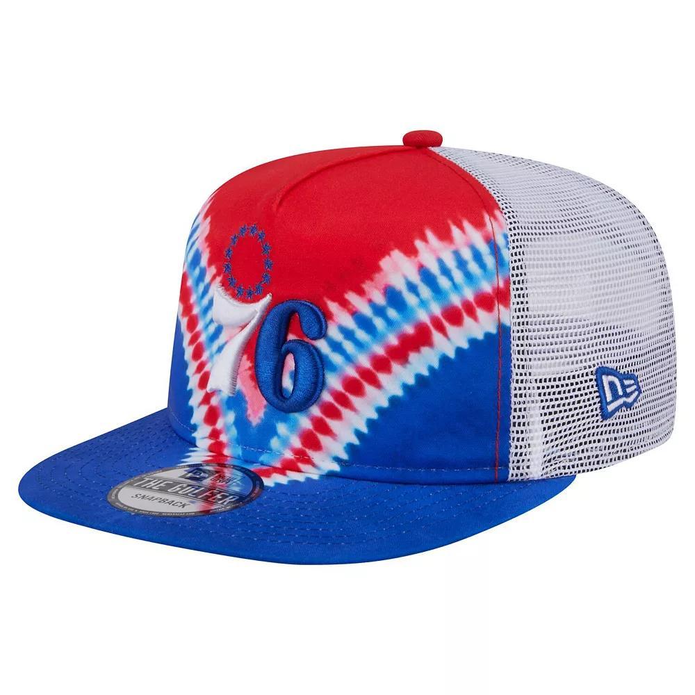 Men's New Era Royal/Red Philadelphia 76ers Throwback Dye Golfer Snapback Hat, 76r Blue Product Image