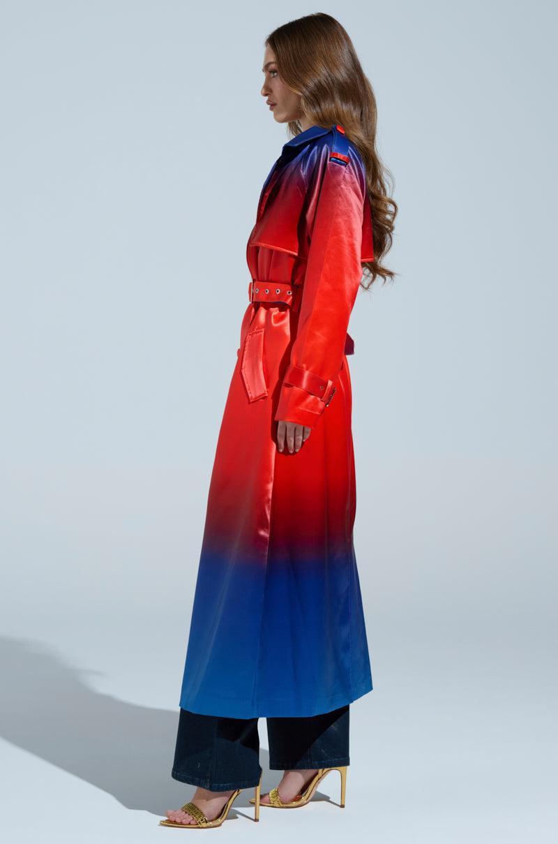 NICKI OMBRE SATIN TRENCH Product Image