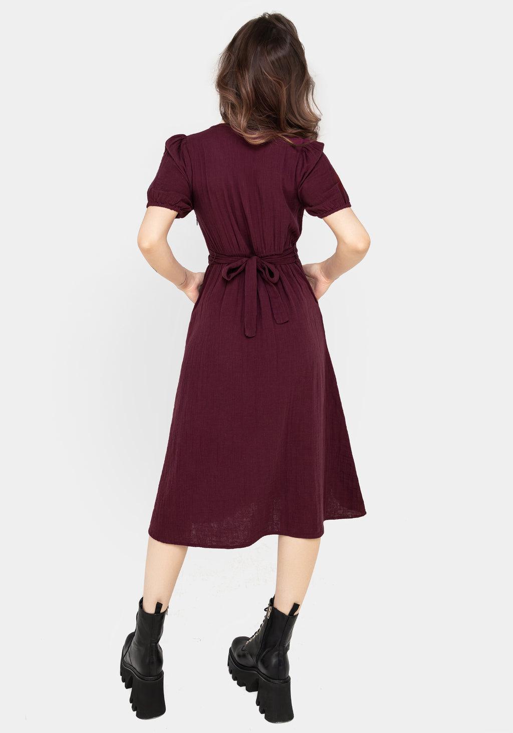 Poultice Embroidered Cotton Midi Dress Product Image