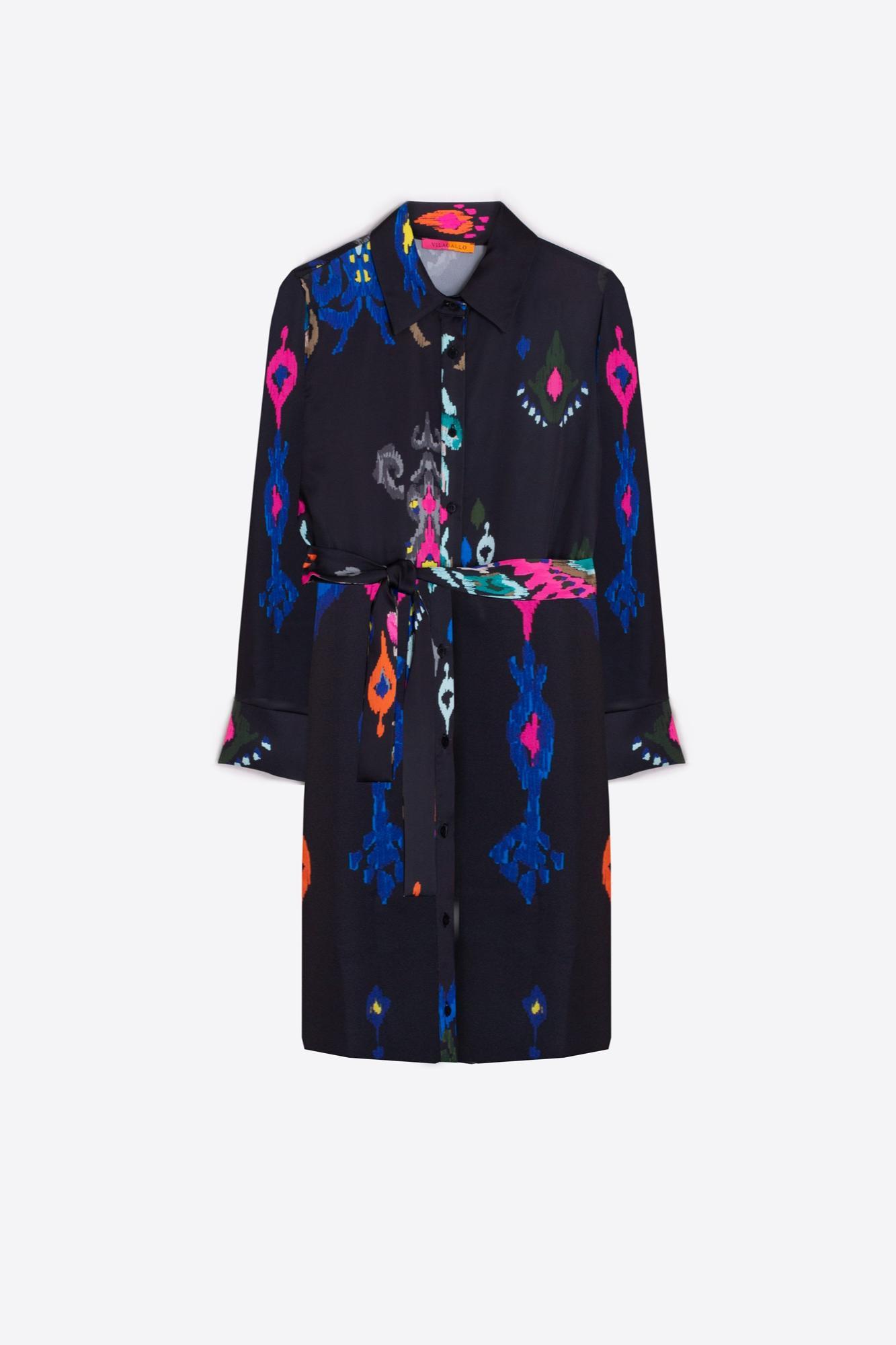 Ana Ikat Fondo Negro Dress Product Image