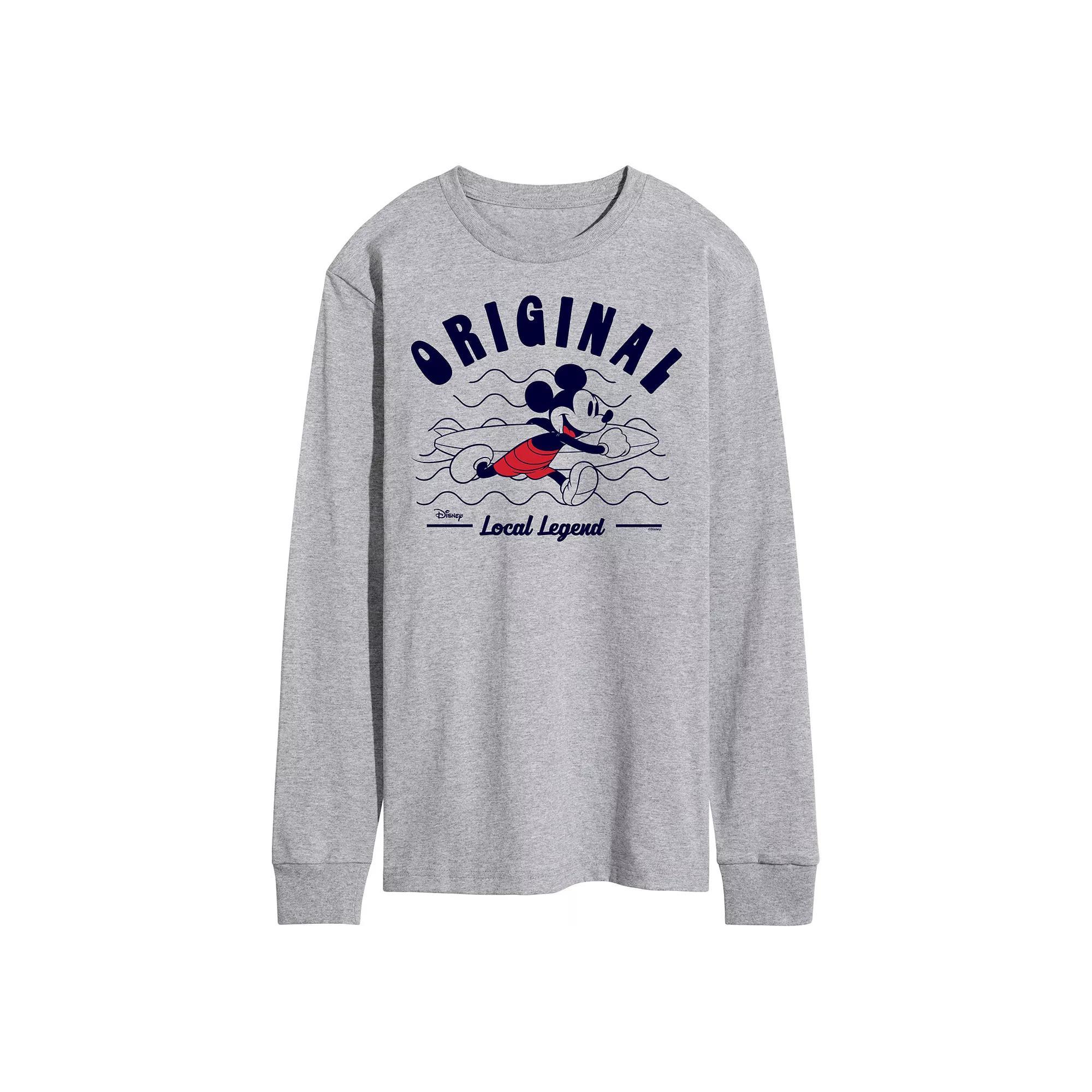 Disneys Original Local Legend Mens Graphic Tee Grey Gray Product Image