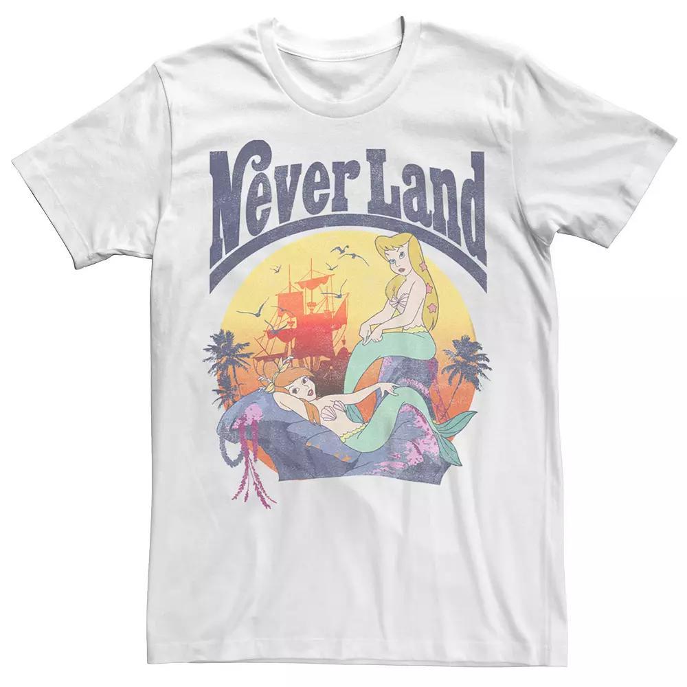 Disney's Peter Pan Men's Never Land Mermaids Tee, Size: Large, White Product Image