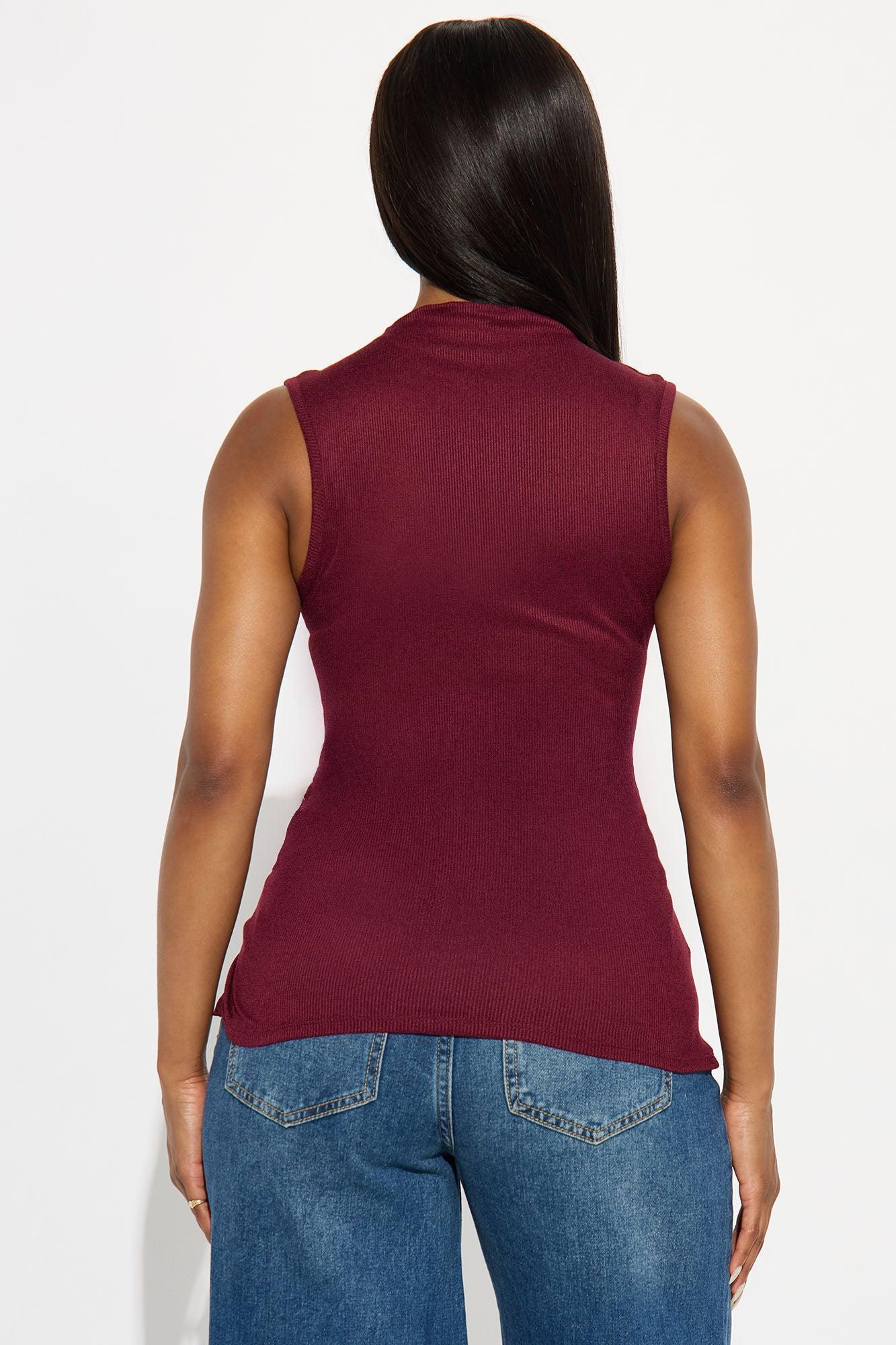 Harmony Sleeveless Top - Burgundy Female Product Image