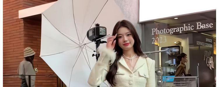 Long-Sleeve Button-Up Plain Mini Blazer Dress Product Image