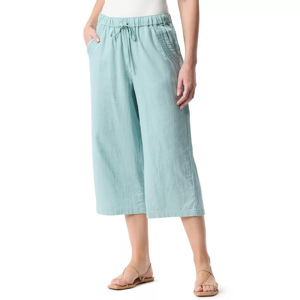 Women's Gloria Vanderbilt Drawstring Waist Wide Leg Capris, Size: Small, Aquifer Product Image