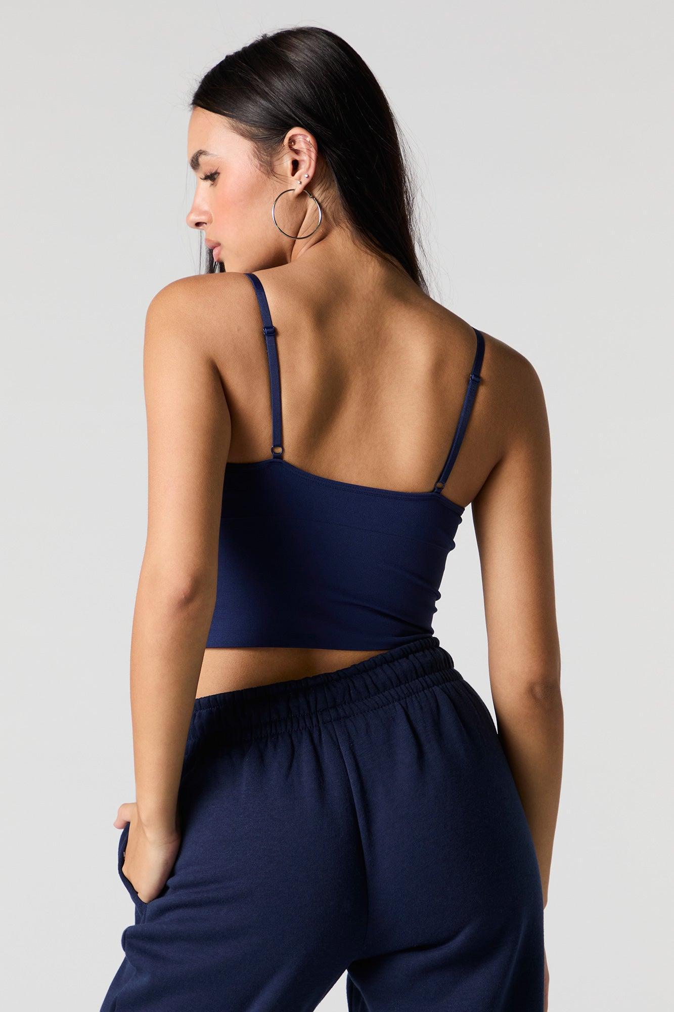 Seamless V-Neck Cami with Built-In Bra Cups Female Product Image