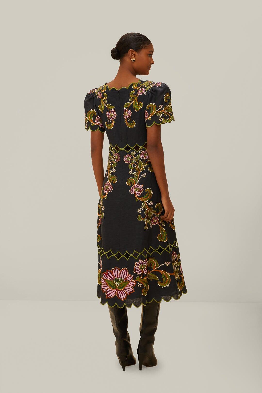 Black Ravenala Short Sleeve Maxi Dress, RAVENALA BLACK / L Product Image