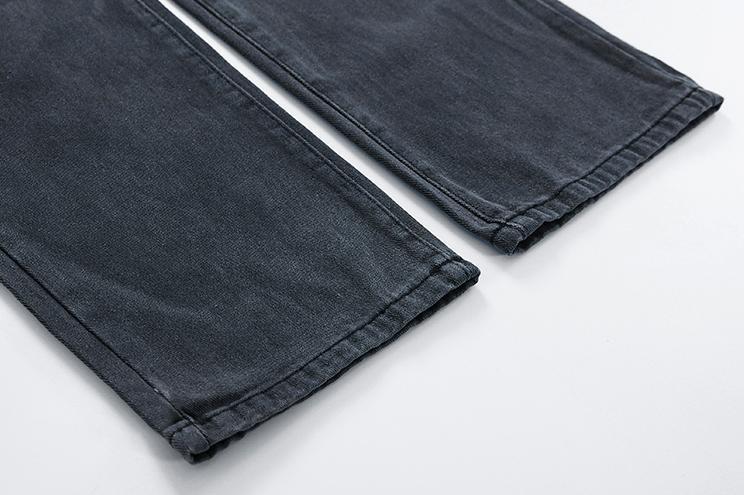 RT No. 1489 GRAY WIDE STRAIGHT JEANS Product Image
