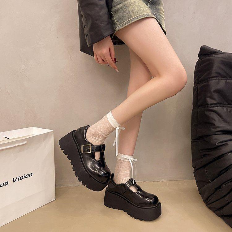 Platform Plain Mary Jane Shoes Product Image