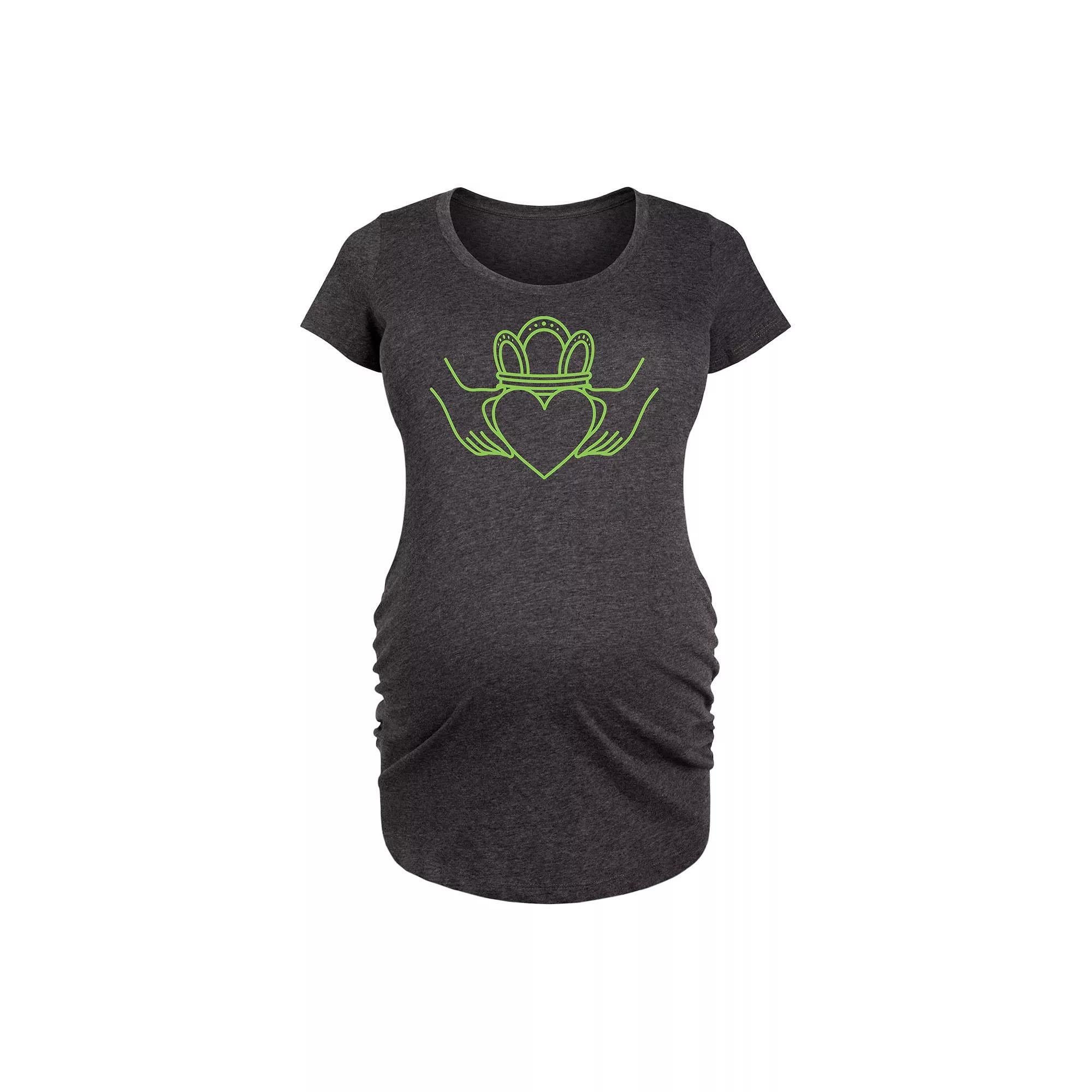 Maternity Cat Outlines Graphic Tee, Womens Heather Grey Product Image