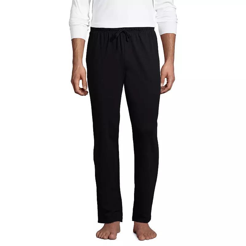 Big & Tall Lands End Knit Jersey Sleep Pants, Mens Grey Heather Product Image