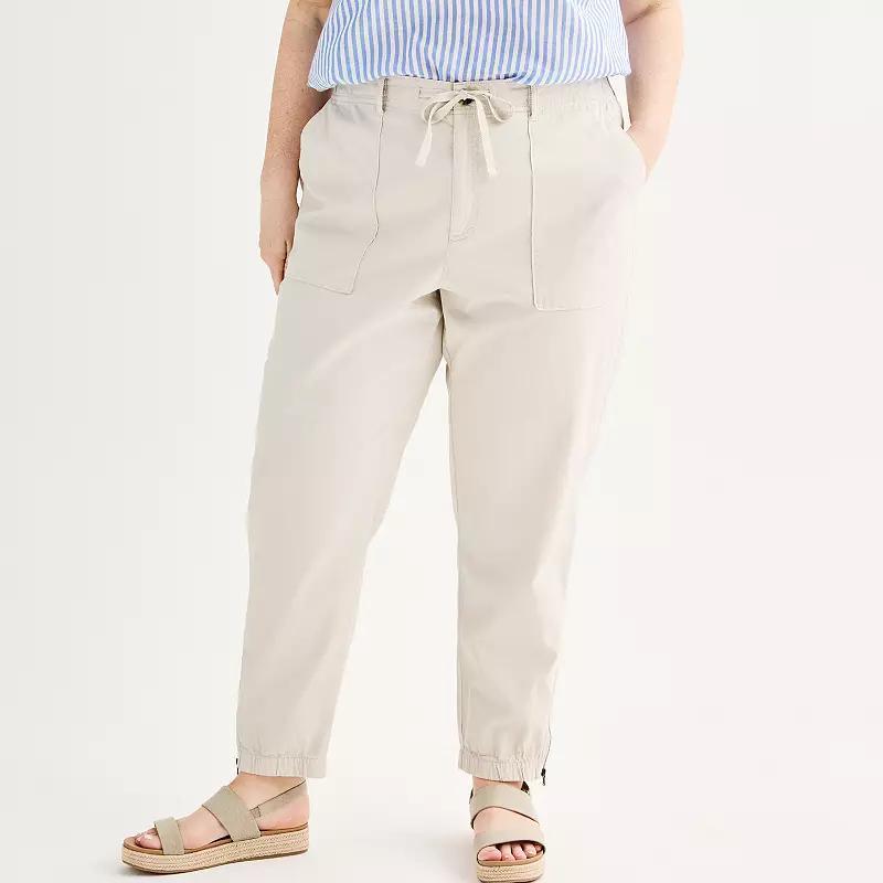 Plus Size Sonoma Goods For Life® Core Utility Jogger Pants, Women's, Size: 4XL, Purple Bouquet Product Image