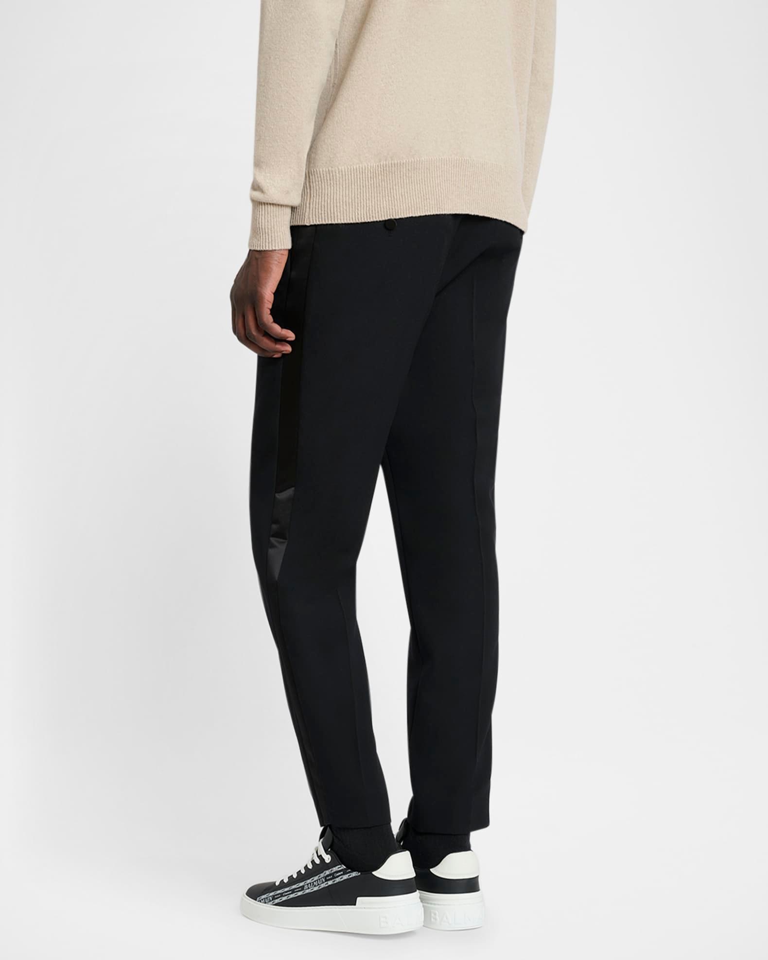 Men's Straight-Fit Tailored Satin-Trim Pants Product Image