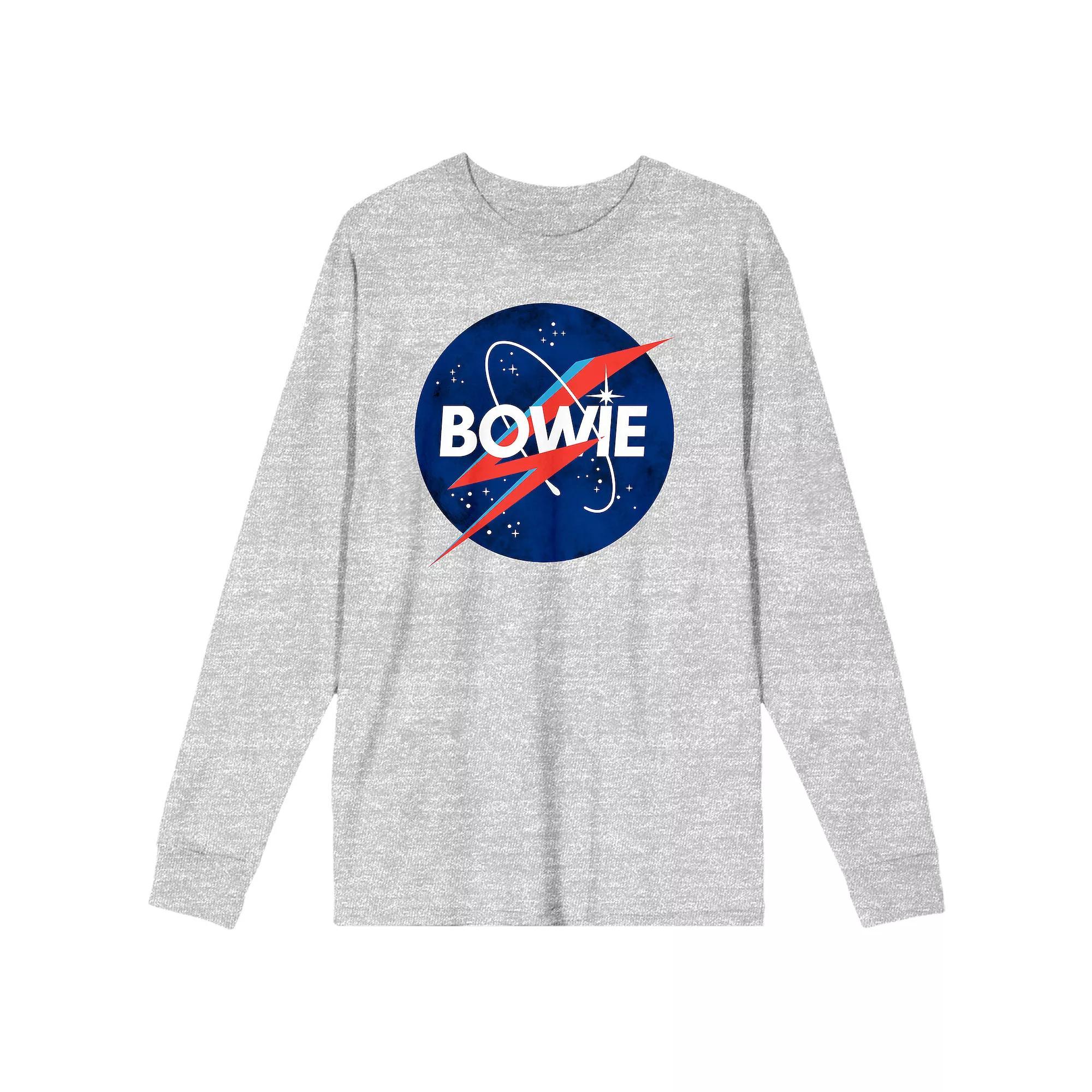 Men's David Bowie Power Logo Graphic Tee, Size: Medium, Gray Product Image