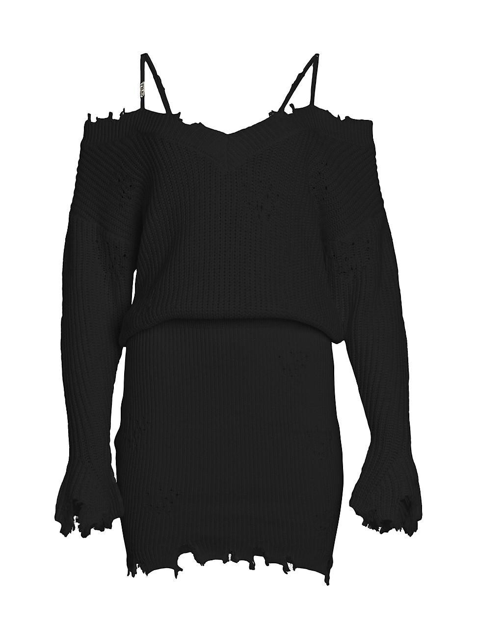 SER.O.YA Maude Sweater Dress in Black - Black. Size S (also in L, M). Product Image