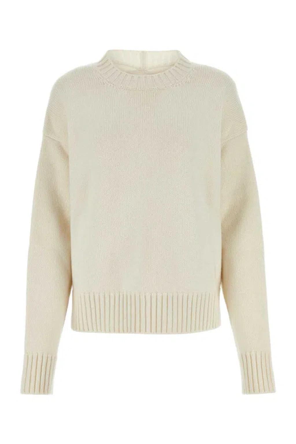 JIL SANDER Crewneck Sweater In White Product Image
