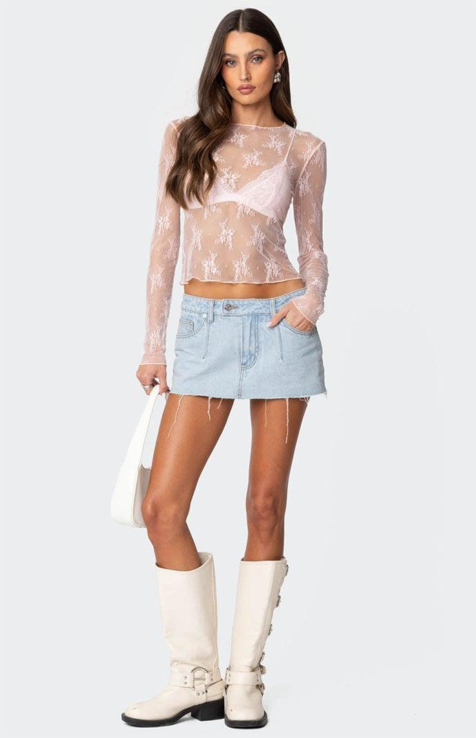 Edikted Women's Lise Sheer Lace Top Product Image