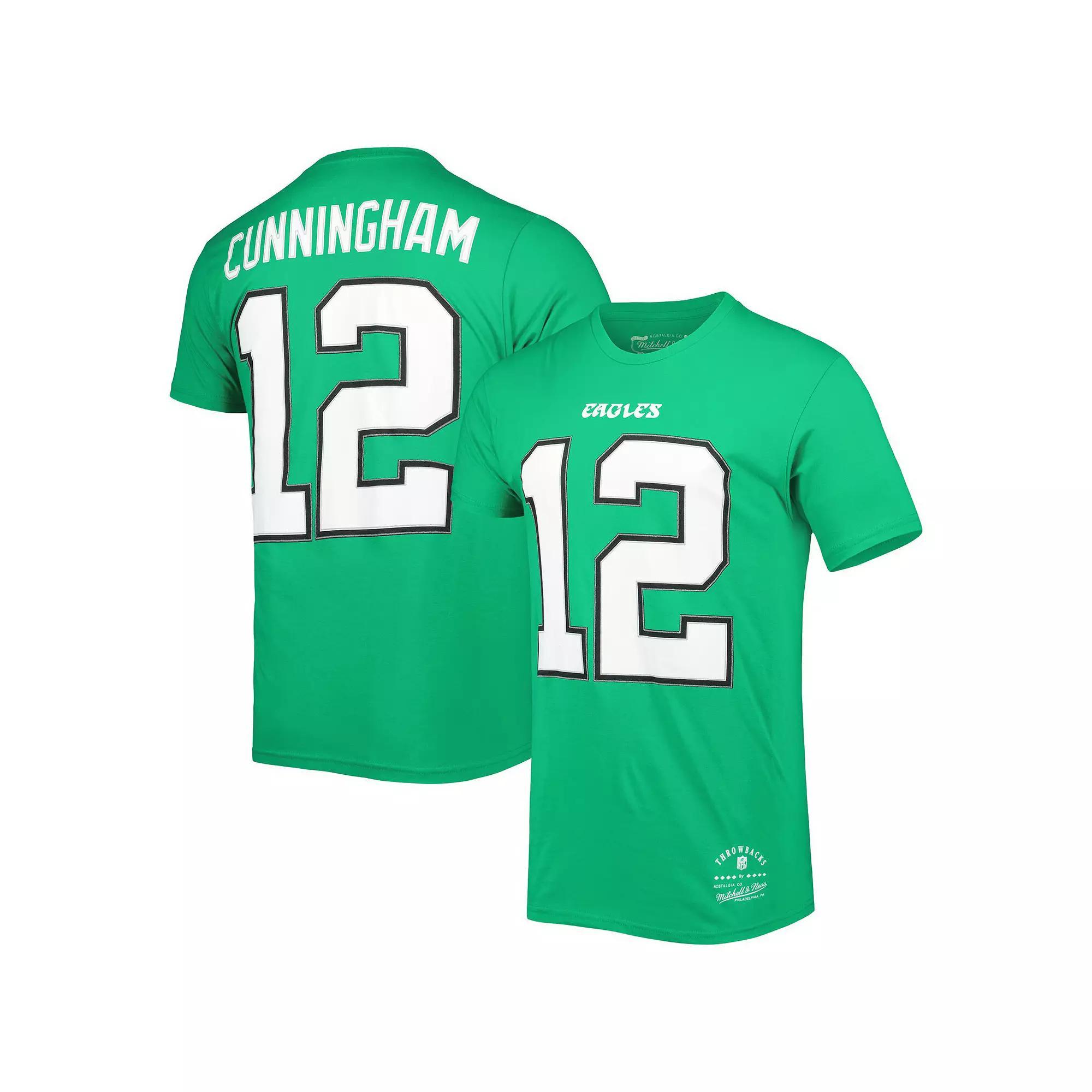 Men's Mitchell & Ness Randall Cunningham Kelly Green Philadelphia Eagles Retired Player Logo Name & Number T-Shirt, Size: XL Product Image