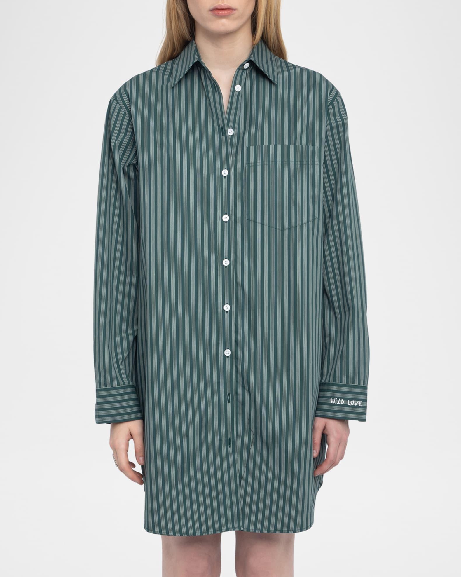 Rorning Striped Poplin Shirtdress Product Image