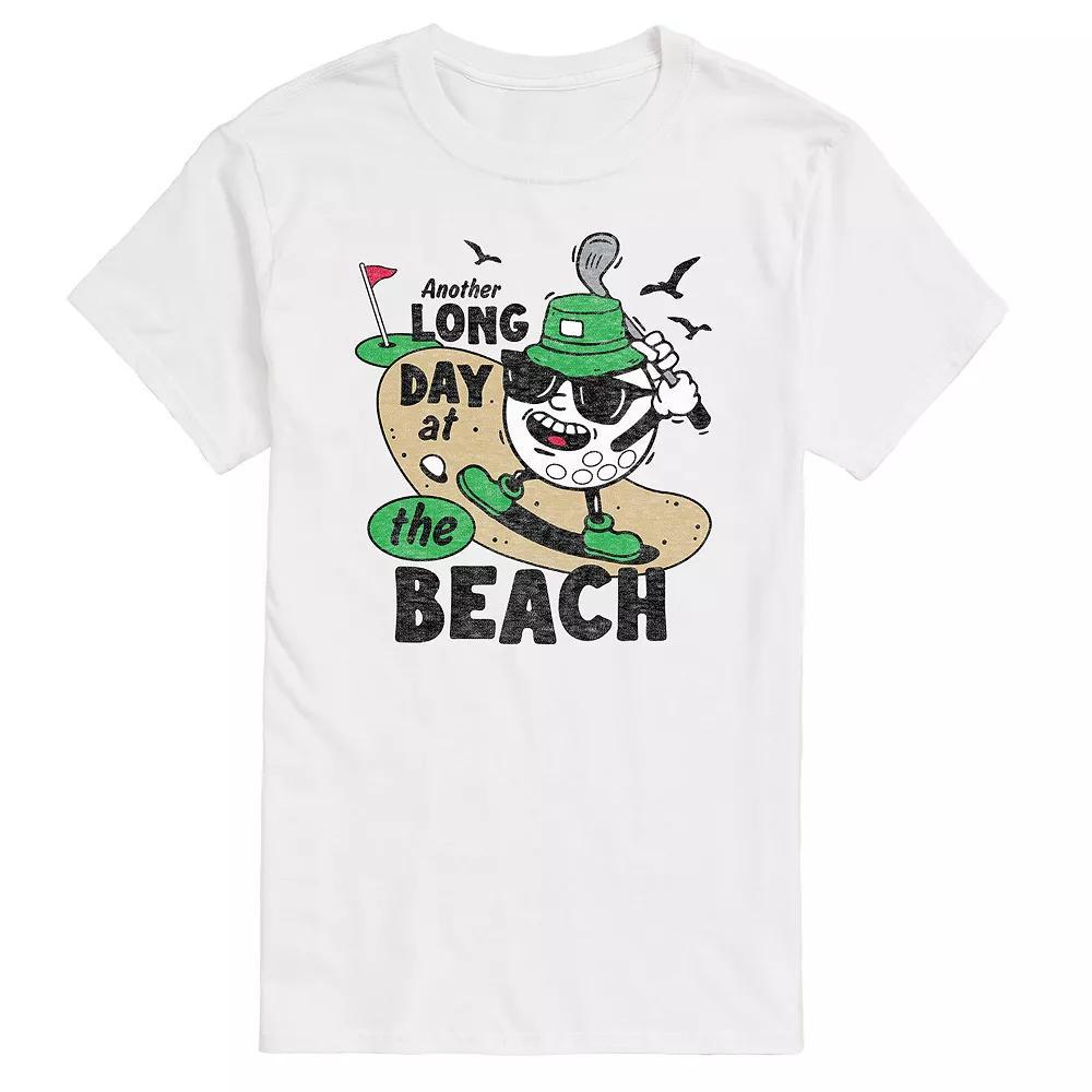 Men's Long Day at the Beach Golfing Graphic Tee, Size: XL, White Product Image