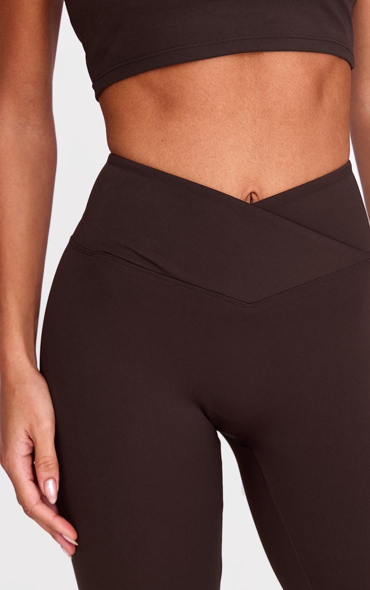 Espresso Sculpt Wrap Waist Gym Leggings Product Image