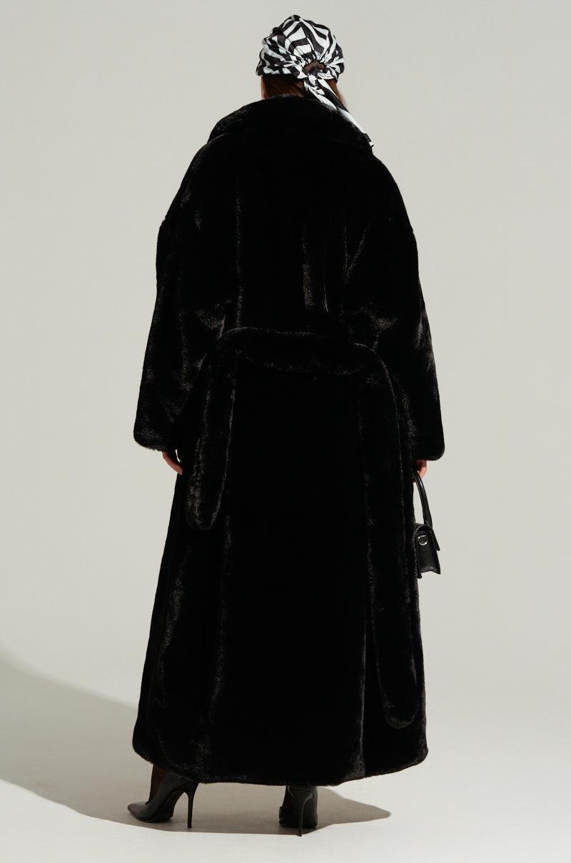 DAYANNE LONG SATIN LINING FAUX FUR TRENCH COAT Product Image