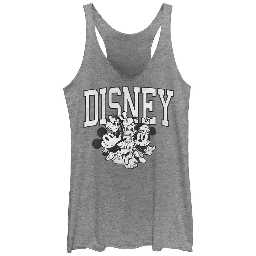 Disney's Mickey Mouse And Friends Vintage Group Poster Juniors' Tri-Blend Racerback Tank Top, Girl's, Size: Medium, Gray Grey Product Image