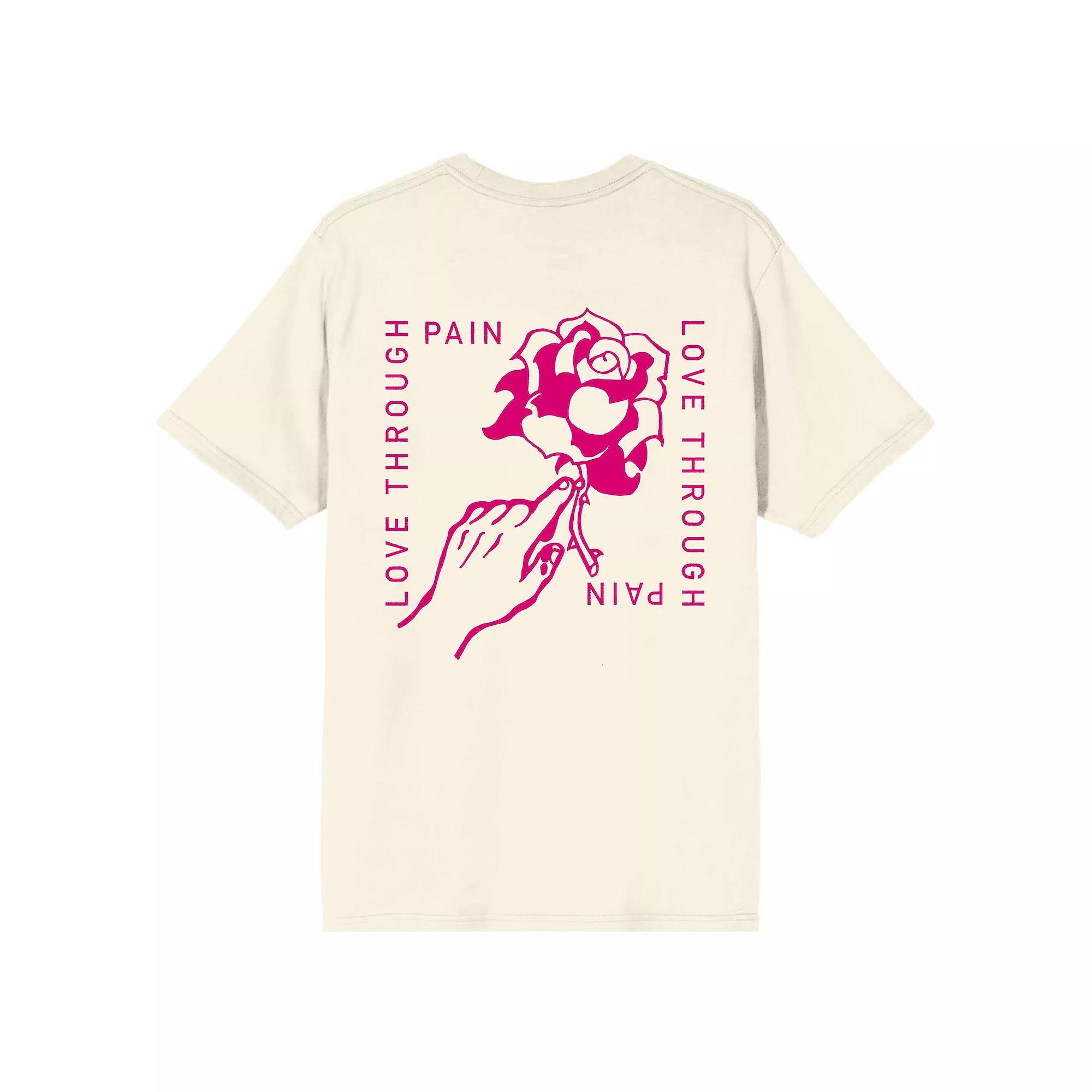 Men's Zumiez Rose Love Through Graphic Tee, Size: Small, Off White Product Image