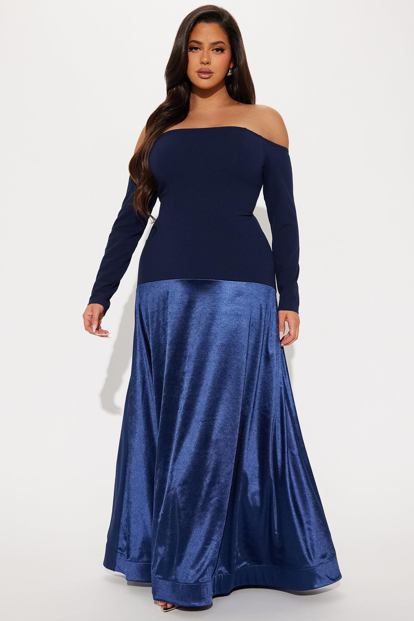 Olivia Contrast Maxi Dress - Navy Product Image