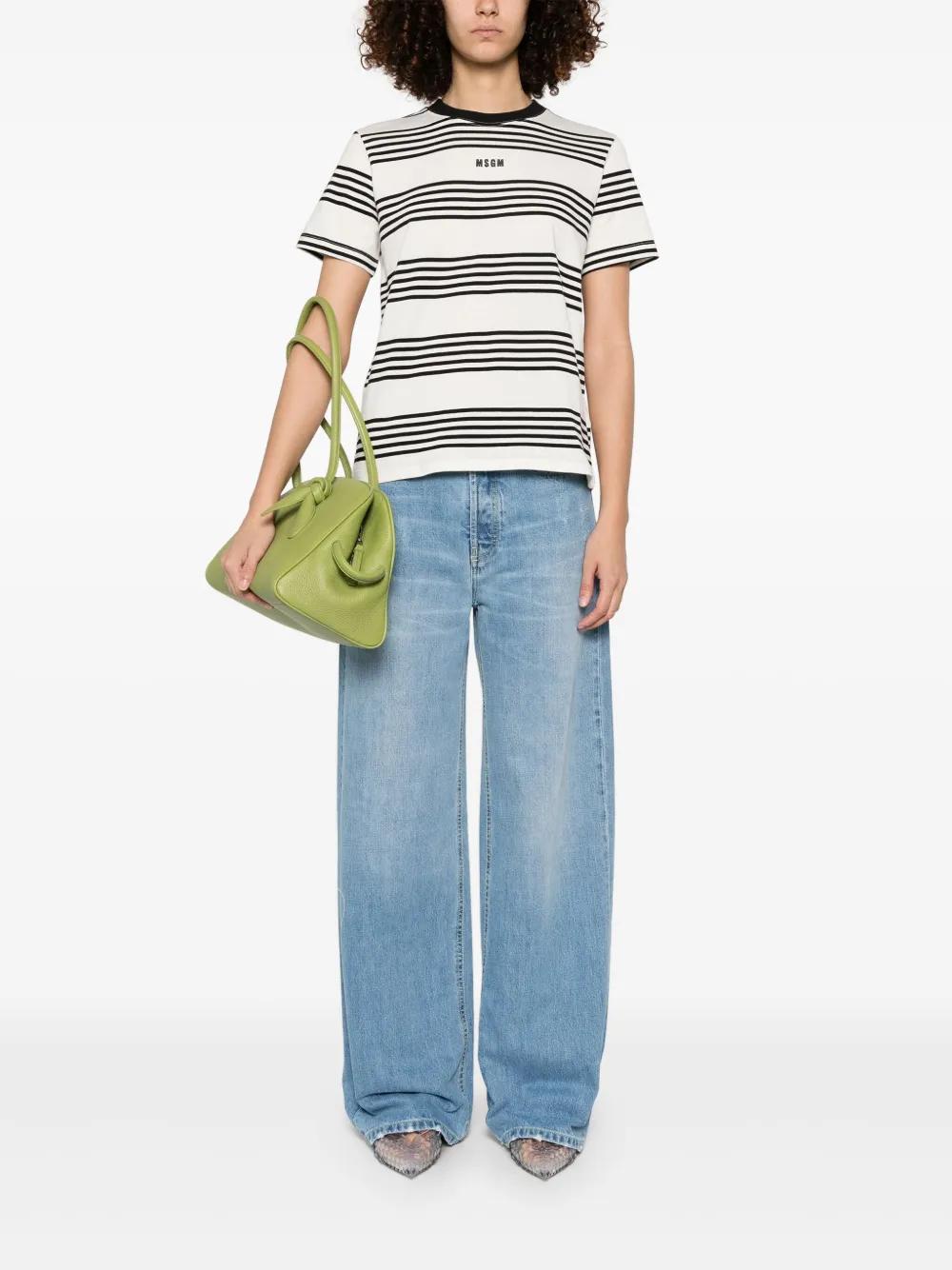 MSGM Striped T-shirt In White Product Image