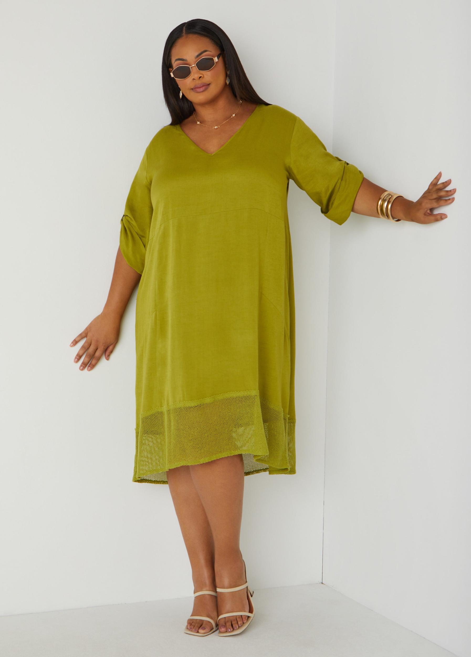 Fishnet Paneled Midi Dress Product Image