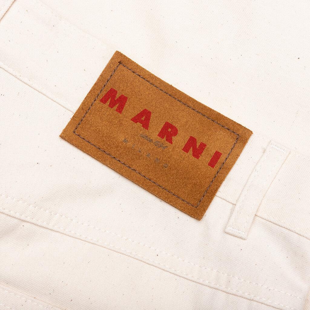 Cream Denim Shorts with Trunakaroo Plaque - Bone Male Product Image