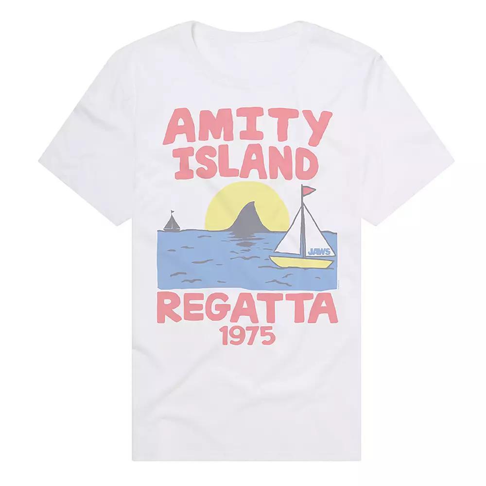 Men's Jaws Amnity Island Regatta T-Shirt, Size: XXL, White Product Image