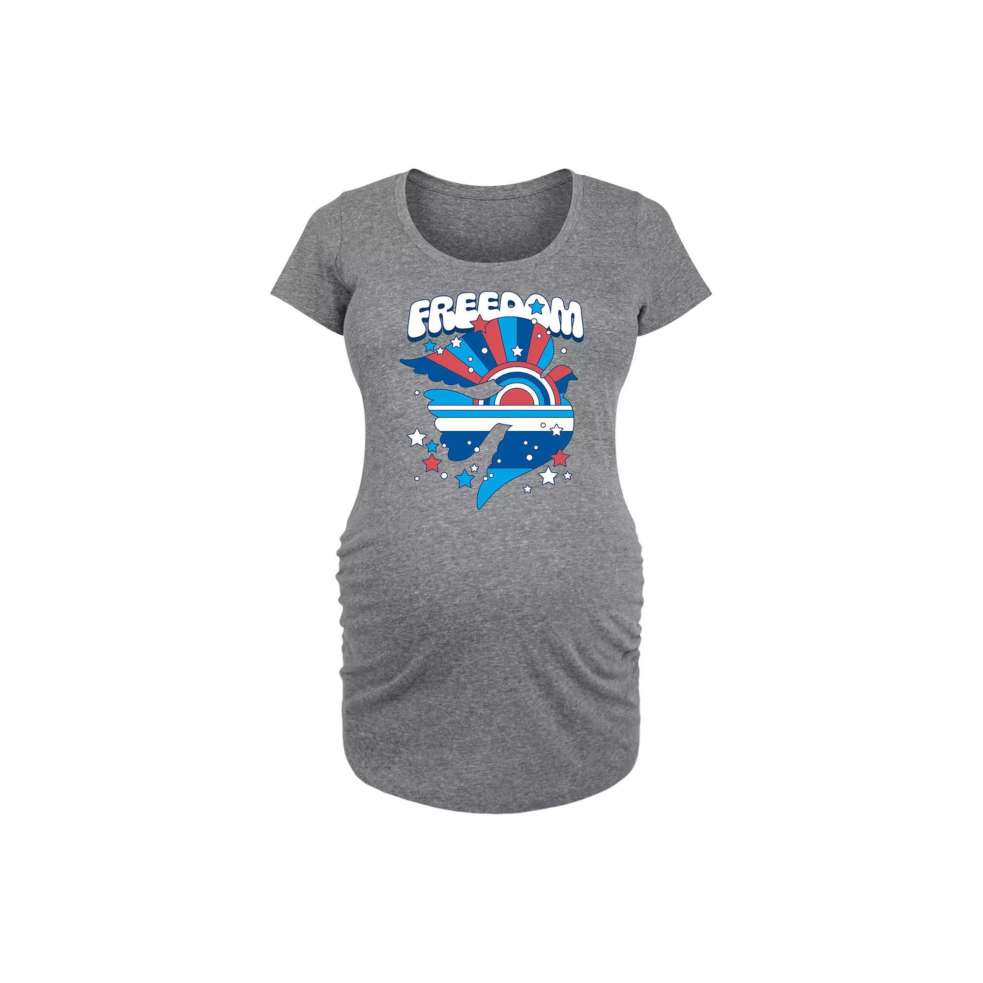 Maternity Freedom Dove Graphic Tee, Womens Grey Gray Product Image