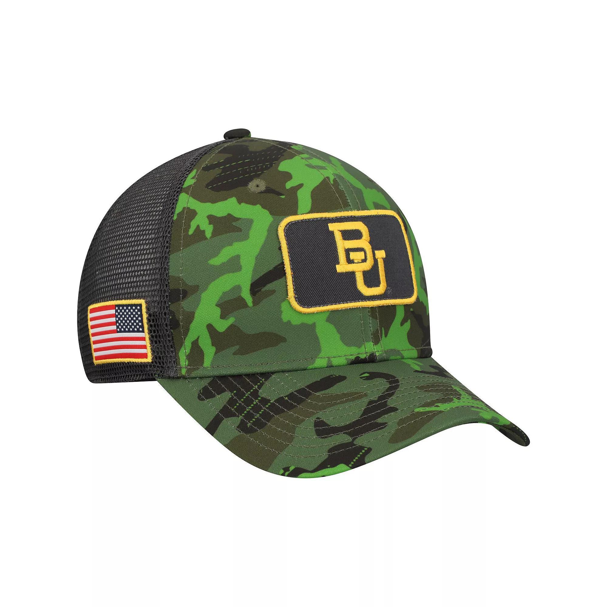 Men's Nike  Camo/Black Baylor Bears Classic99 Veterans Day Trucker Snapback Hat, Bay Green Product Image