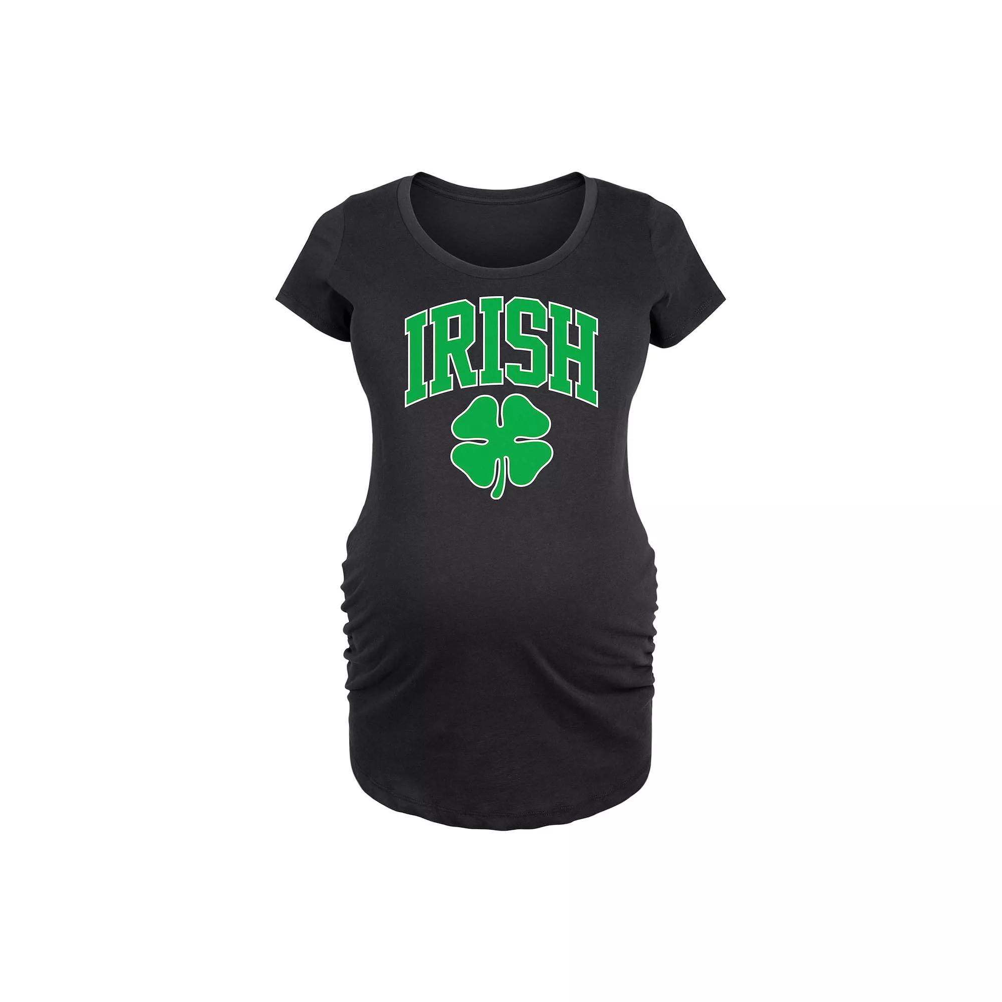 Maternity Shamrock Punch Out Graphic Tee, Women's, Size: XXL, Black Product Image