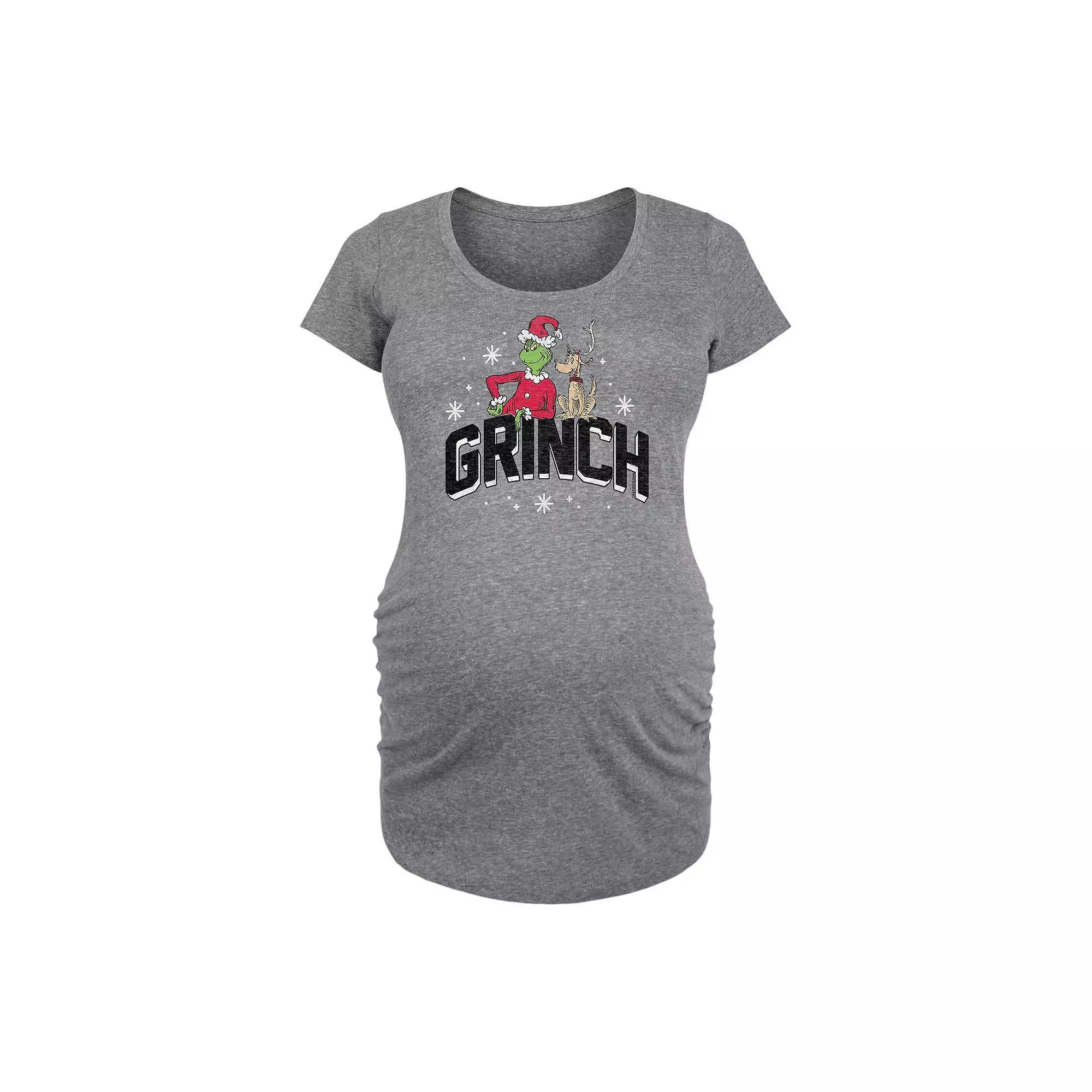 Maternity The Grinch Graphic Tee, Womens Grey Gray Product Image