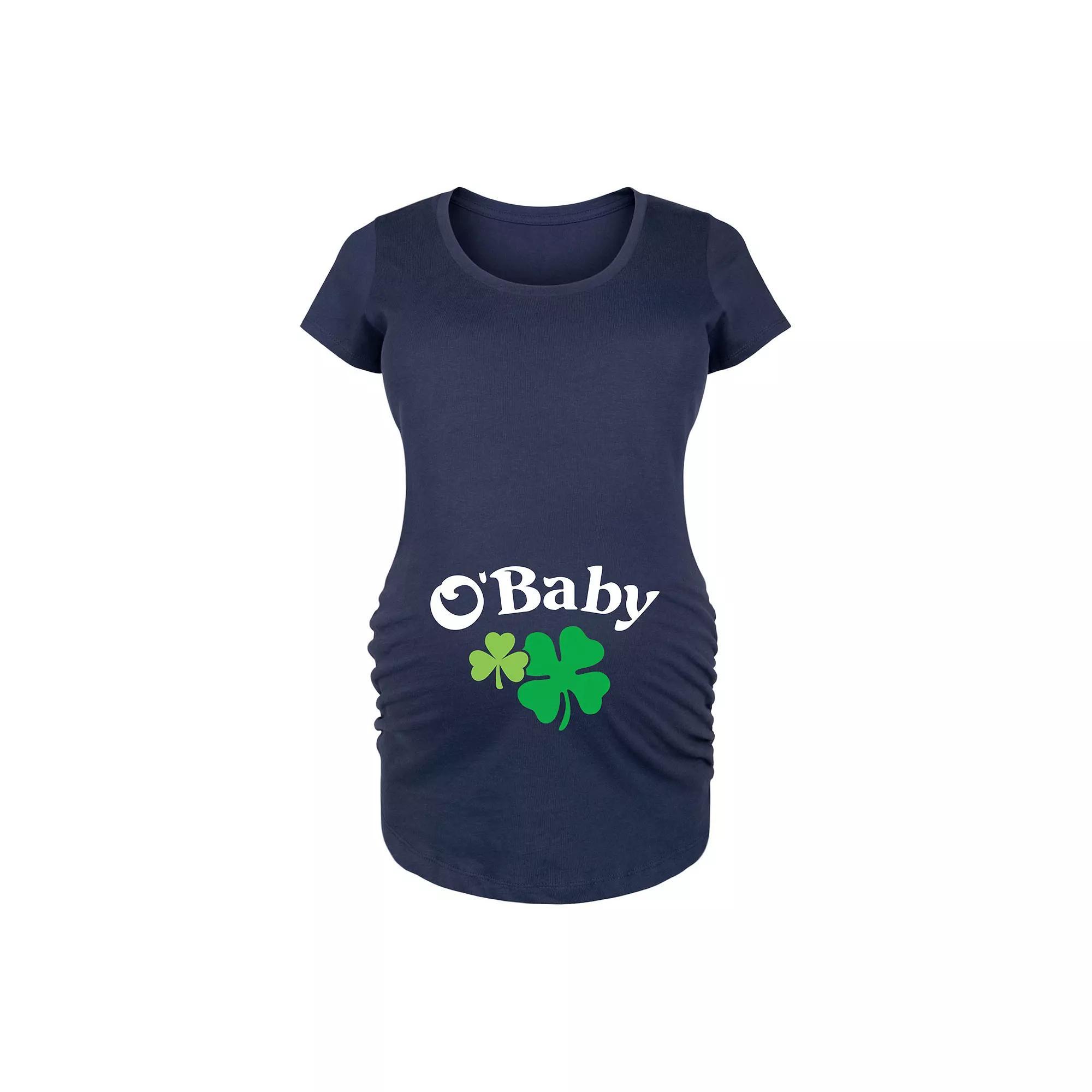 Maternity O Baby Graphic Tee, Womens Heather Grey Product Image