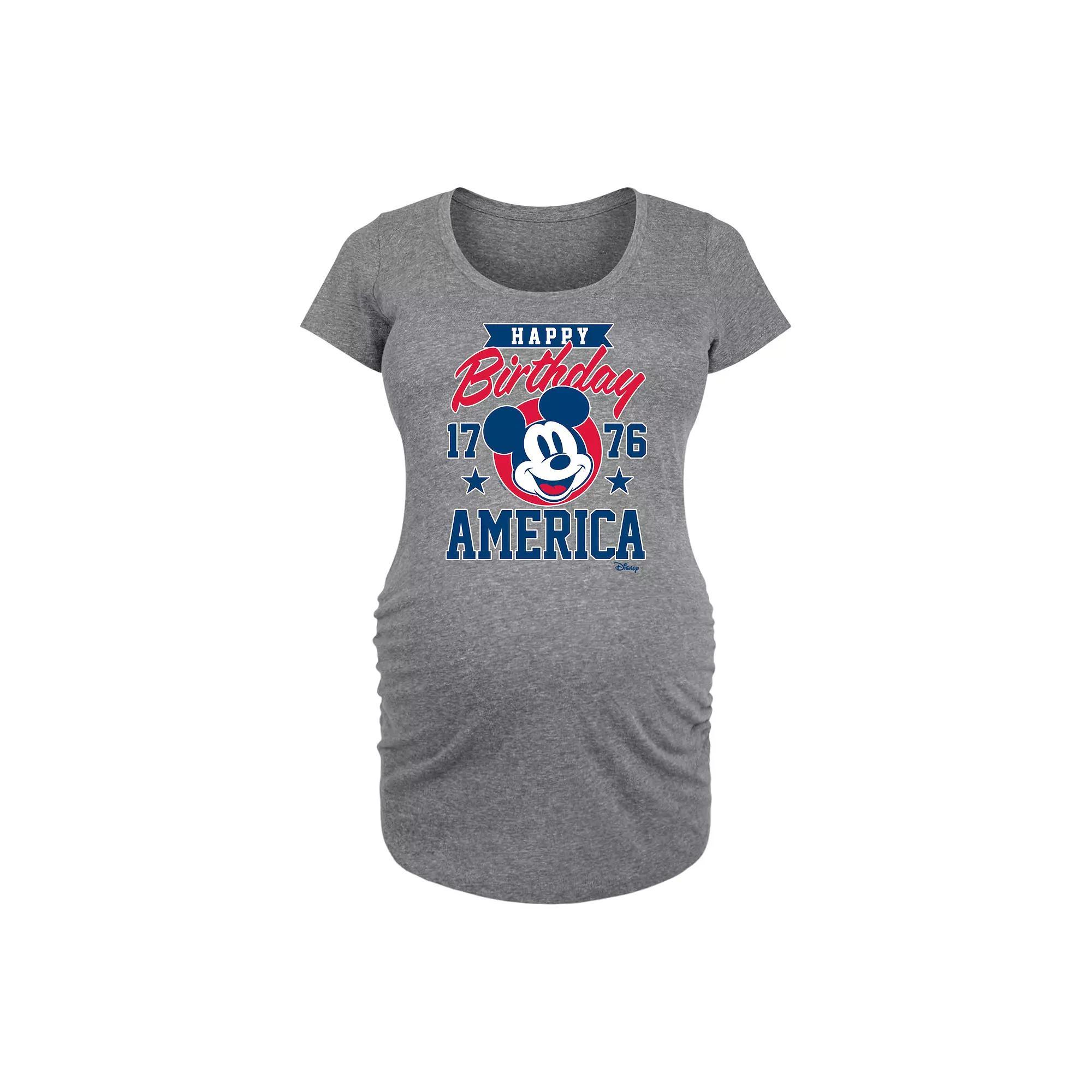 Disneys Daisy Duck Maternity American Darling Graphic Tee, Womens Grey Gray Product Image