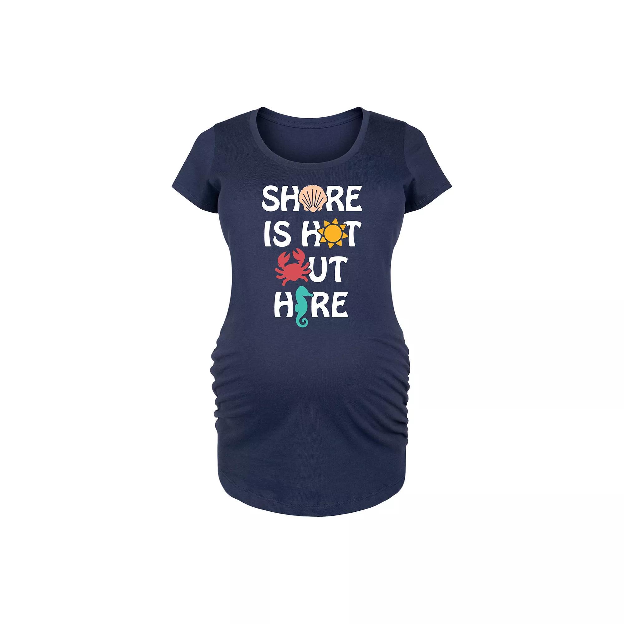 Maternity Shore is Hot Out Here Graphic Tee, Womens Blue Product Image