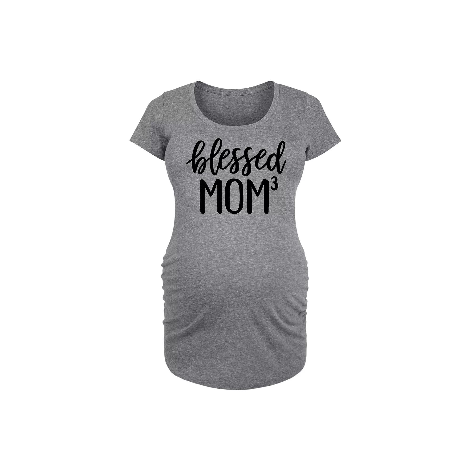Disneys Minnie Mouse Maternity Repeated Graphic Tee, Womens Grey Gray Product Image