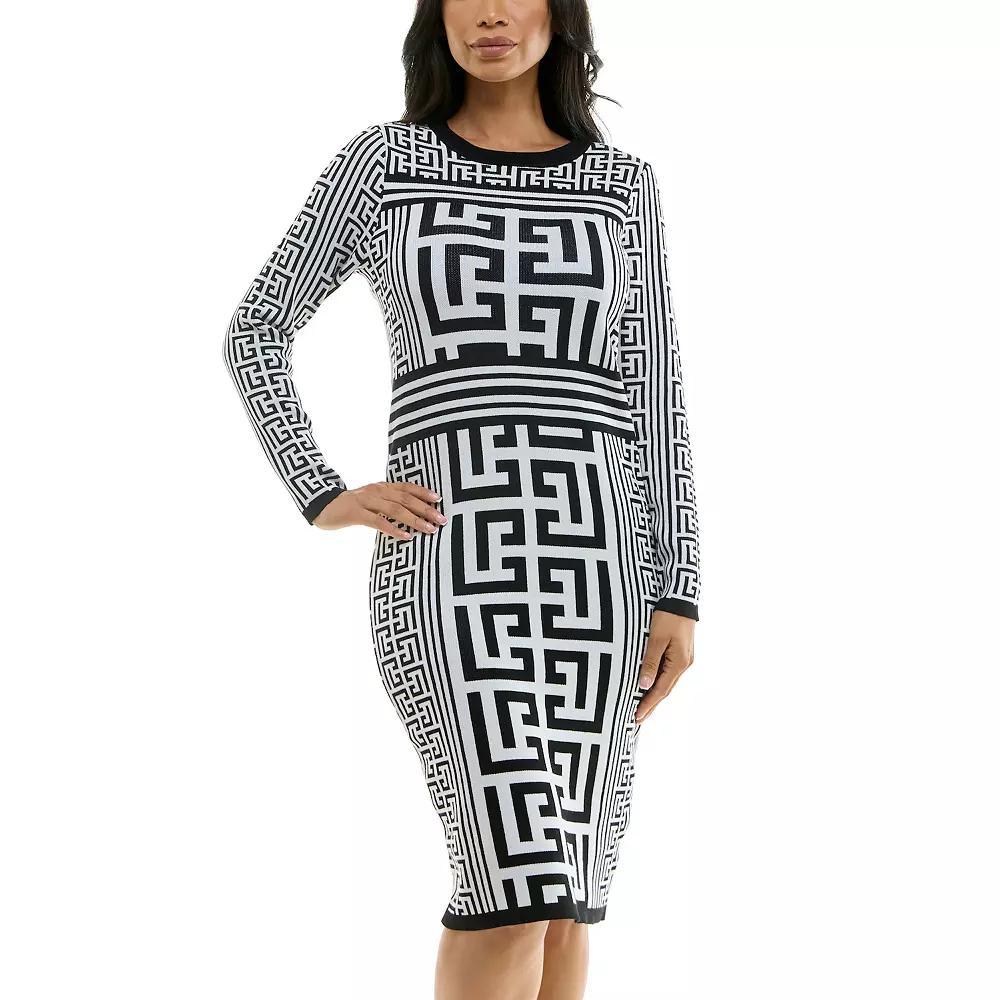 Womens Nina Leonard Knee-Length Sheath Sweater Dress Product Image