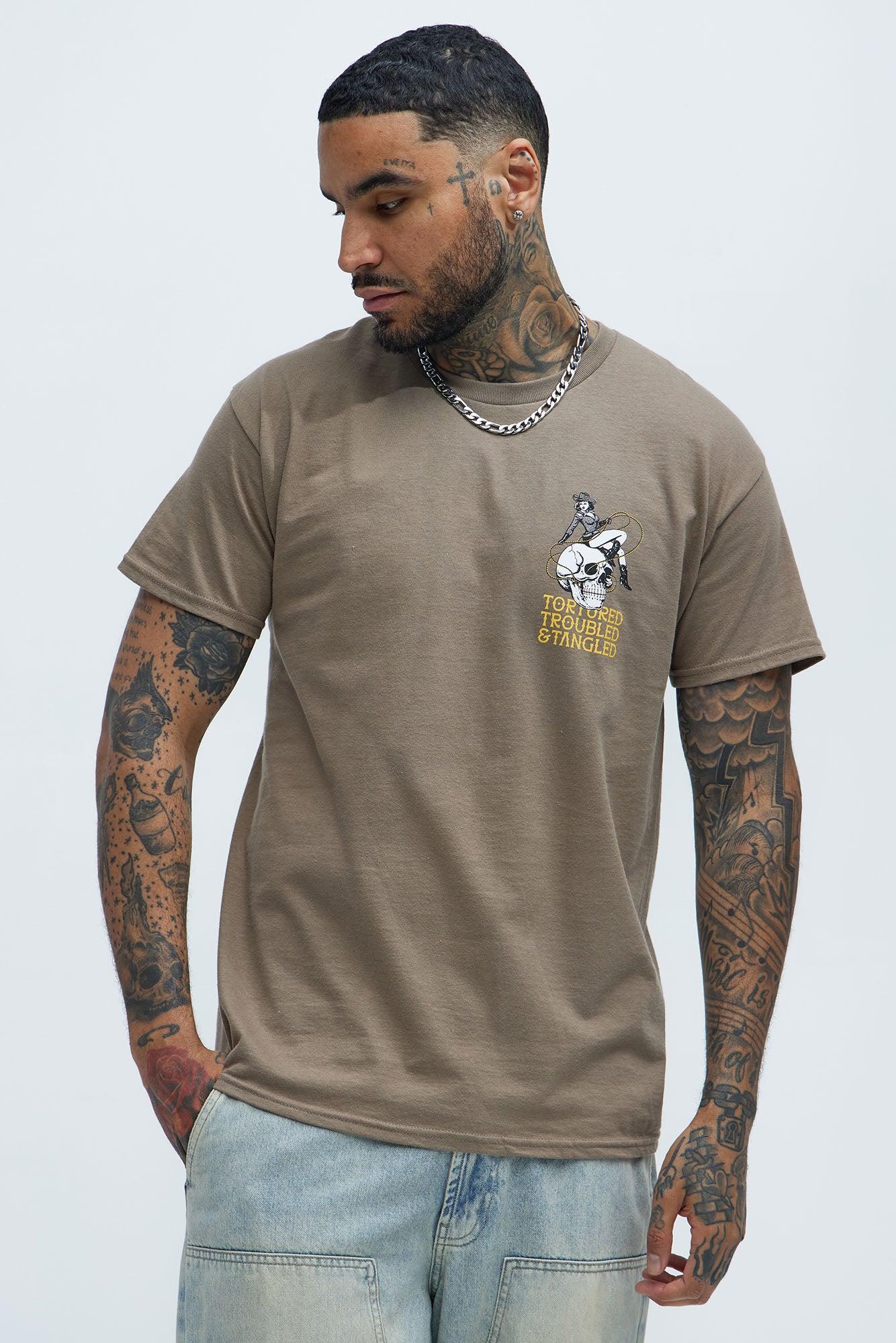 Tortured Troubled Tangled Short Sleeve Tee - Brown Product Image