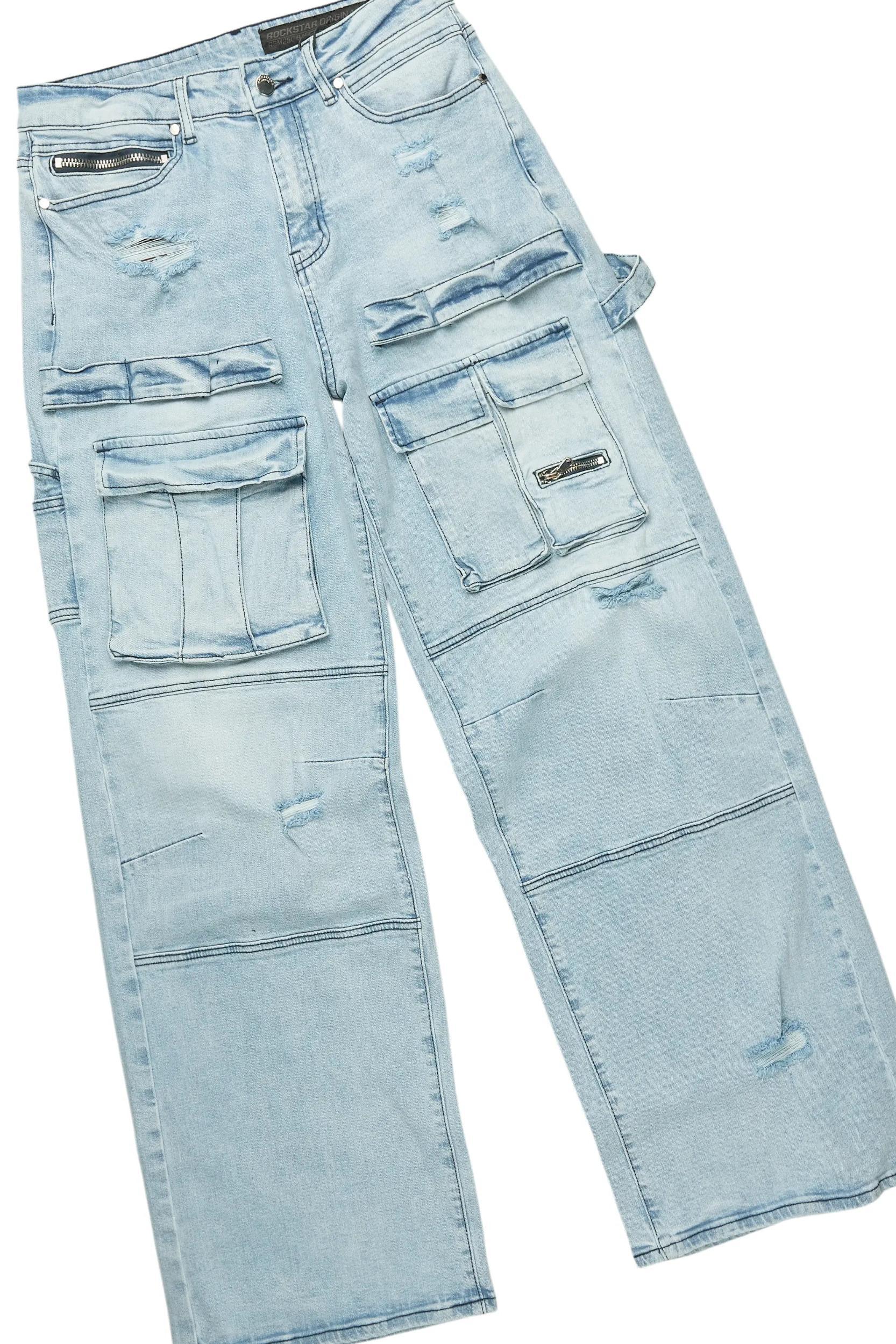 Yooz Heather Grey Hoodie & Burain Baggy Fit Jean Bundle Male Product Image