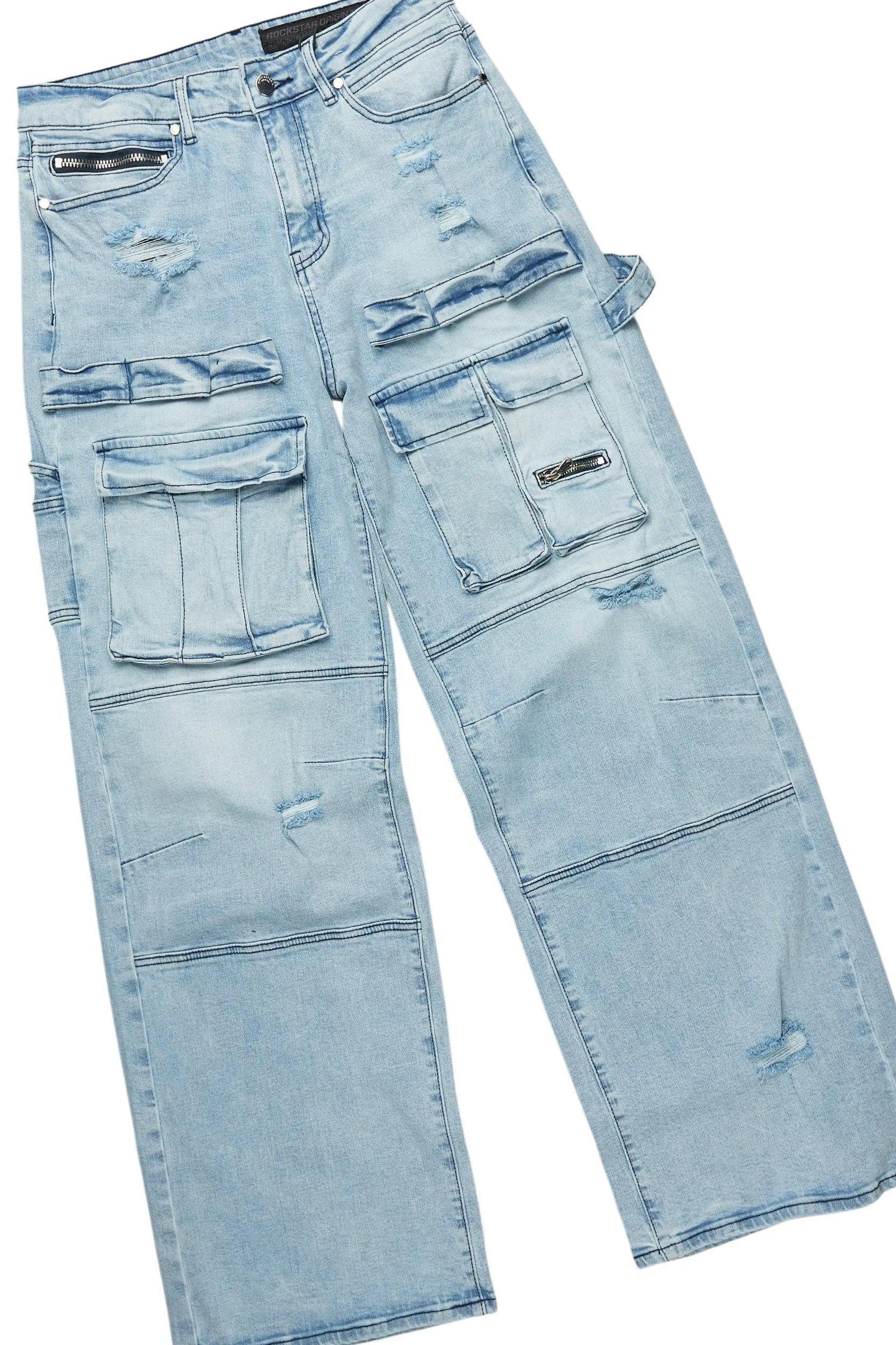 Yooz Heather Grey Hoodie & Burain Baggy Fit Jean Bundle Male Product Image